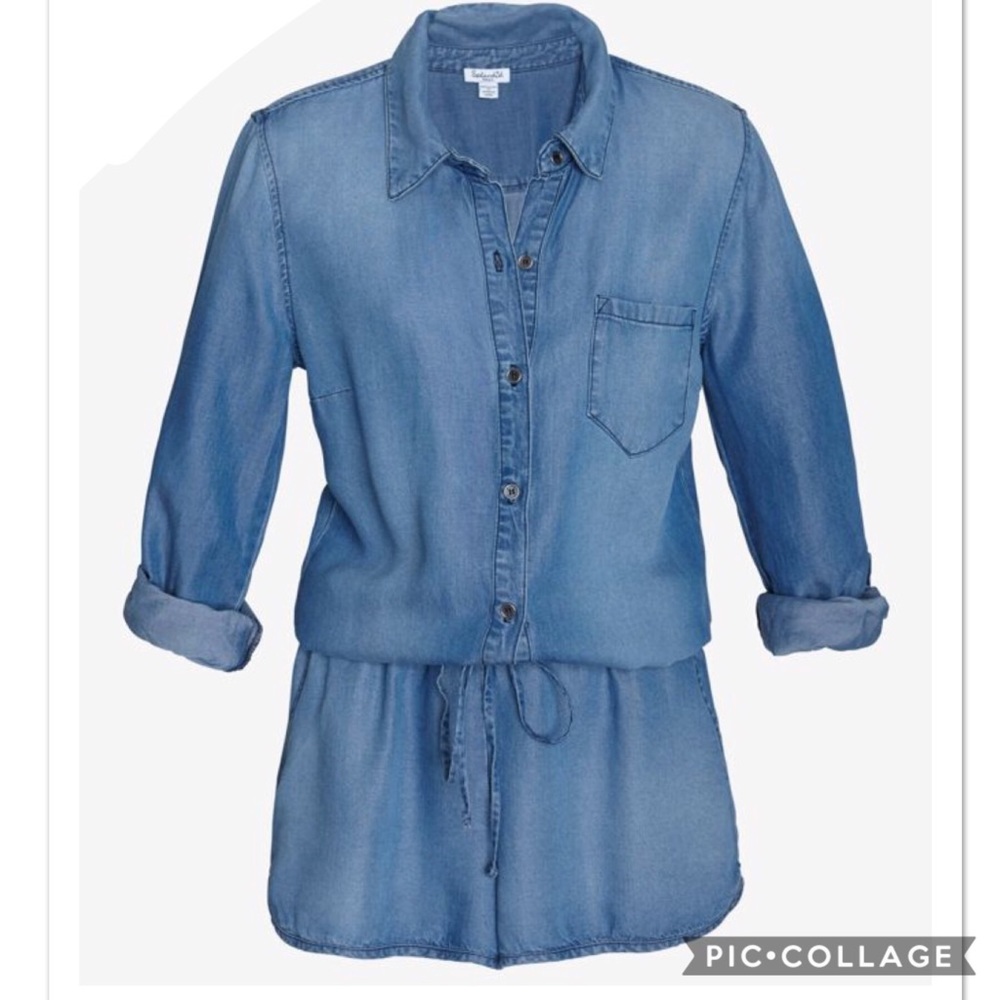 JLo Splendid Blue Denim Chambray Romper